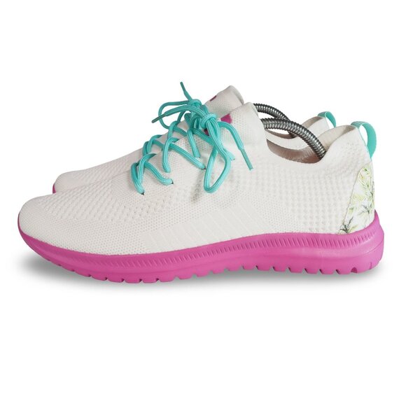 Charly Walking Relax Dama Sneakers Women's 10 White / Pink 1059070 - Picture 2 of 11